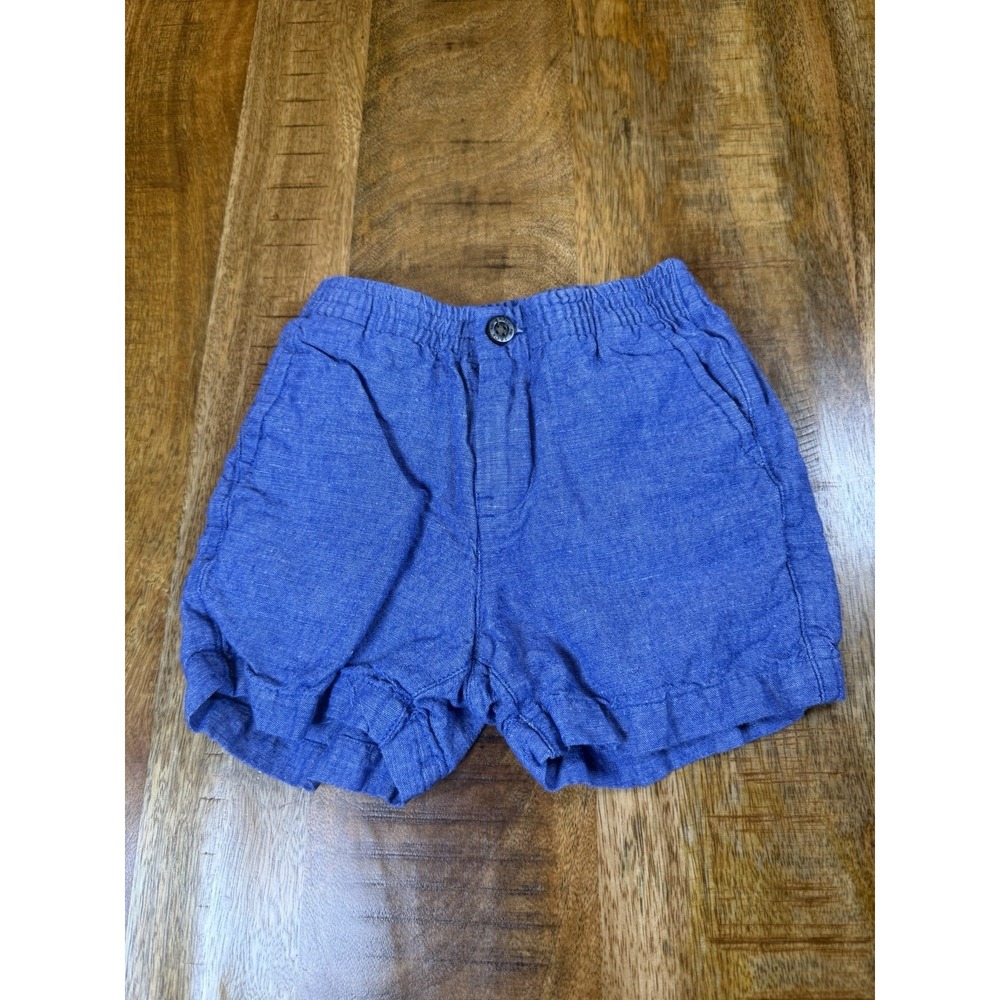 Janie and Jack Chambray Linen Shorts Blue Baby Toddler 18-24 Months JJ913